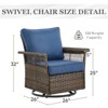 Outdoor Patio Glider Chair Set of 2 Wicker Rattan Swivel Chair - 2 of 4