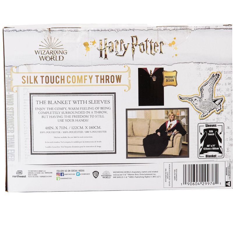 The Northwest Group, LLC Harry Potter Hogwarts Rules Adult Silk Touch Comfy Throw With Sleeves, 4 of 5