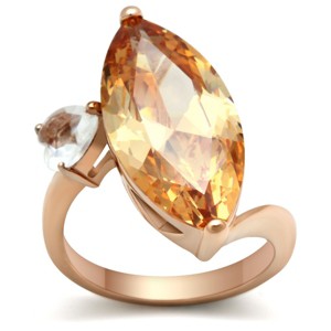 Slickblue Stunning Rose Gold Brass Ring with Champagne CZ, Marquise Cut - Women's Fashion Ring, Size 5-9 - 1 of 4
