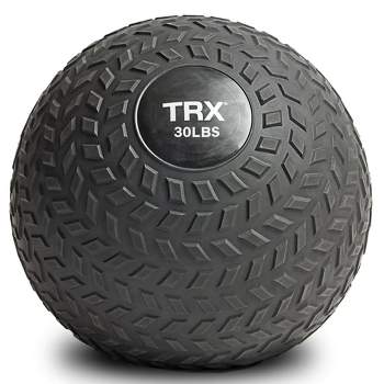TRX 30 Pound Weighted Textured Tread Slip Resistant Rubber Slam Ball for High Intensity Full Body Workouts and Indoor or Outdoor Training, Black