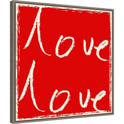 Red and White Abstract Love Canvas Wall Art
