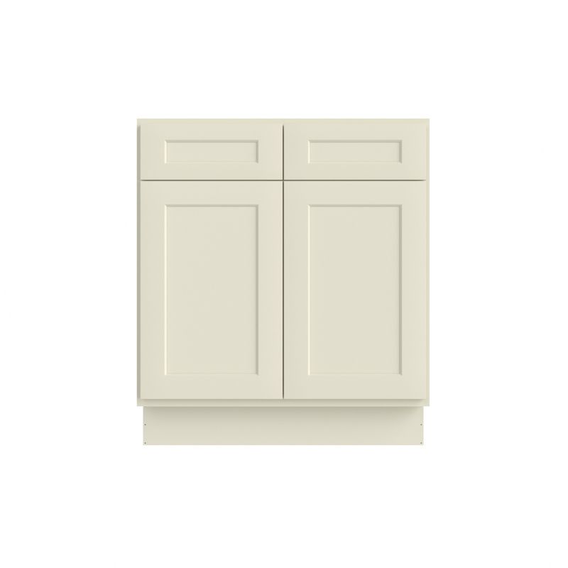 HOMLUX 30 in. W  x 21 in. D  x 34.5 in. H Bath Vanity Cabinet without Top in Shaker Antique White, 1 of 7