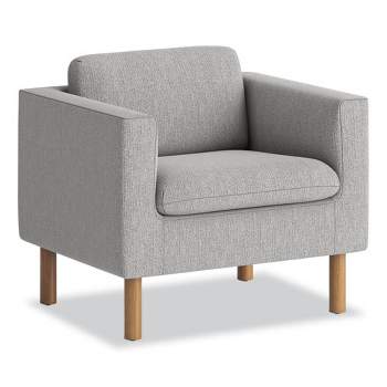 HON Parkwyn Series Club Chair, 33" x 26.75" x 29", Gray Seat, Gray Back, Oak Base