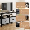 55 Inch TV Stand for Living Room, Media Console Featuring Open Shelf, Television Chest with Storage - 3 of 4