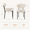 GlasFlength Seating Sets with Upholstered Backrest, Black Steel Frame, for Dining Room Bedroom, Beige, 14.17“*14.17”*31.89” - 3 of 4