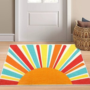 Area Rug for Living Room Machine Washable Modern Sun Rug - 1 of 4