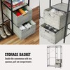 KTMBDW Wardrobe Closet, Wood Clothing Rack for Hanging Clothes, Free Standing Closet Organizers with 2 Wicker Drawers and 4 Hooks for Bedroom - 4 of 4
