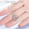 Cat on Moon Necklace for Women Kitten Pendant and Chain Cubic Zirconia Ginger Lyne Collection - 3 of 4