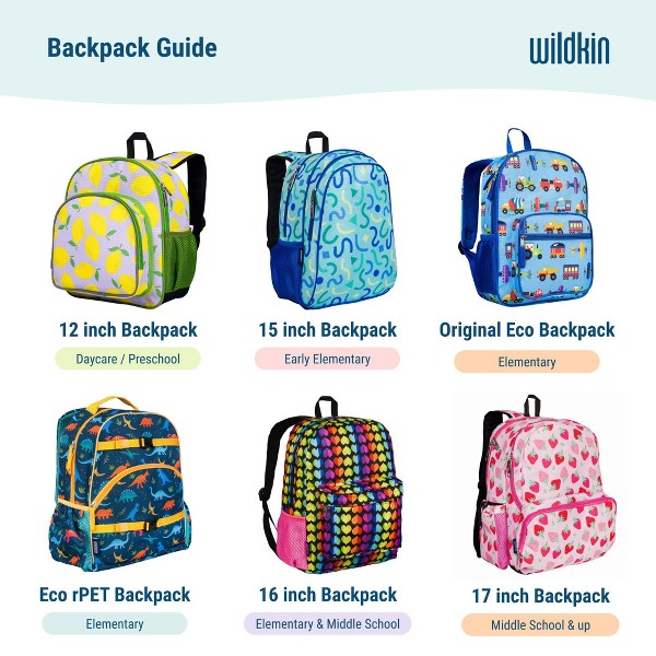 Mochila para niños Wildkin de 15 pulgadas – resistente, acolchada, ajustable para escuela y viajes 8