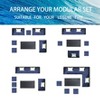 Anybear 7PC Dark Blue Waterproof Seat Cushions Glass Table Space Saving Garden Furniture Set - 4 of 4