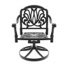 Lyngins 2-Piece Cast Aluminum Outdoor Swivel Chair with All-Weather Cushions, Exquisite Carved Patterns, Patio Accent Chair for Dining/Relaxation - 2 of 4