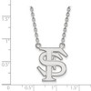 Black Bow Jewelry 10k White Gold Florida State Seminoles NCAA Necklace 18 Inch - 2 of 4