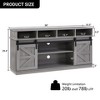 Wooakway 58"L 30"H 16"D Modern & Farmhouse Double Tier TV Stand Storage Cabinet with Sliding Barn door for TVs Up to 65" Living Rooms Apartment - 4 of 4