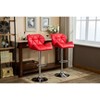 DOMETOUR Contemporary Faux Leather Bar Stools Adjustable Height Set of 2 - 3 of 4