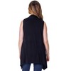 Womens Draped Open Front Sleeveless Vest Cardigan - 24seven Comfort Apparel™ - 3 of 4