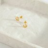 Girls' Clear CZ Horseshoe Screw Back 14k Gold Earrings - In Season Jewelry - 4 of 4
