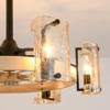 Rennnsan Auralie 26" W 6 - Light Wagon Wheel Wooden Mid-Century Modern Dimmable Ceiling Fan in Black - 4 of 4