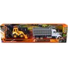 International Lonestar Dump Truck White and Wheel Loader Yellow with Flatbed Trailer 1/43 Diecast Model by New Ray - 3 of 4