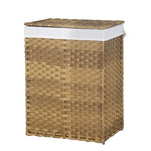 BestMassage Laundry Basket 90/110L Foldable Rattan Laundry Hampers with Lid and Laundry Bags - 1 of 4