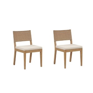 Nathan James Set of 2 Linus Dining Chair Brown Faux Leather - 1 of 4