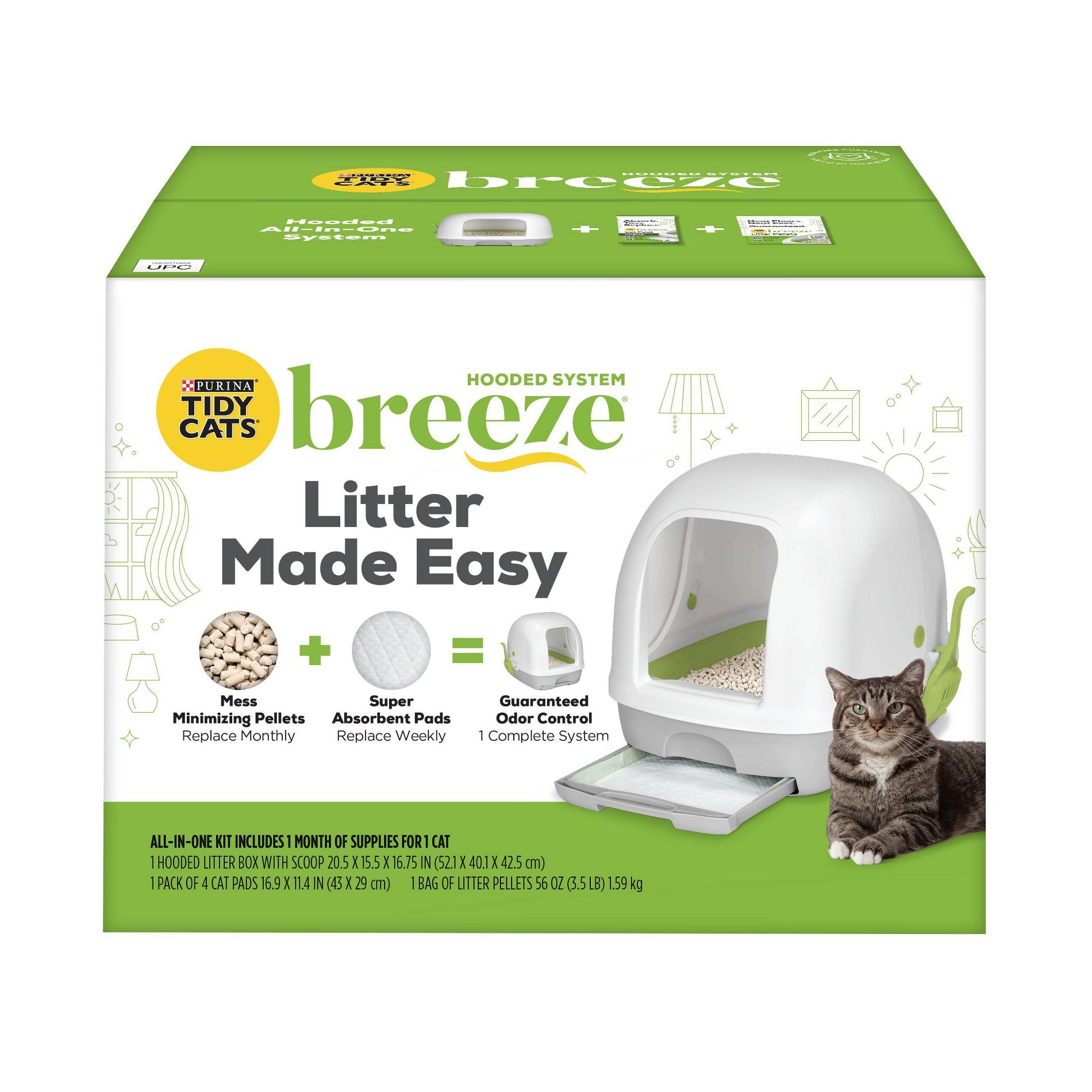Tidy Cats Breeze Hooded Litter Box System - 12.25lbs