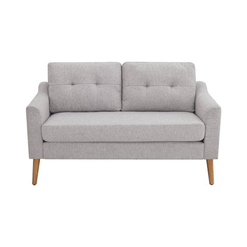 Serta Brighton Loveseat Ottoman Chaise Light Gray: 2-Piece Mid-Century Modern Sectional Sofa Set - image 1 of 4