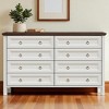 Dresser 8-Drawer Sideboard Storage Cabinet, Rustic Wood Buffet Console with Barn Door Style, Accent Organizer for Living Room, Hallway, Kitchen - 2 of 4