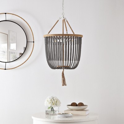 Angie 18" Grey Acrylic Beaded Pendant Light