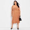 Women's 90's Suede Midi A-Line Dress - Future Collective Brown - 3 of 3