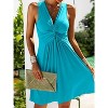 Imily Bela Elegant V Neck Knot Front A Line Tank Dress Summer Casual Comfort - 2 of 4