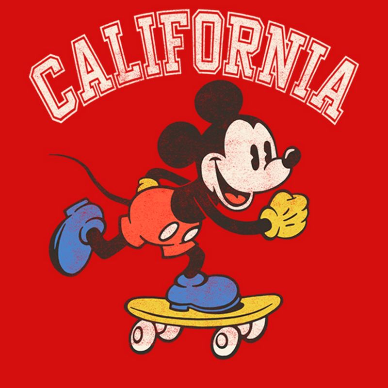 Girl's Disney Mickey Mouse California Skateboard T-Shirt, 2 of 6