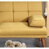 DOMETOUR Mustard Polyfiber 1pc Adjustable Tufted Sofa Living Room Solid wood Legs Comfort Couch - 4 of 4