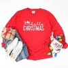 Simply Sage Market Women's Hello Christmas Trees Long Sleeve Garment Dyed Tee - 3 of 4