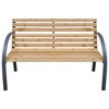 vidaXL Garden Bench Natural wood, grey Solid fir wood, steel Medium - 2 of 4