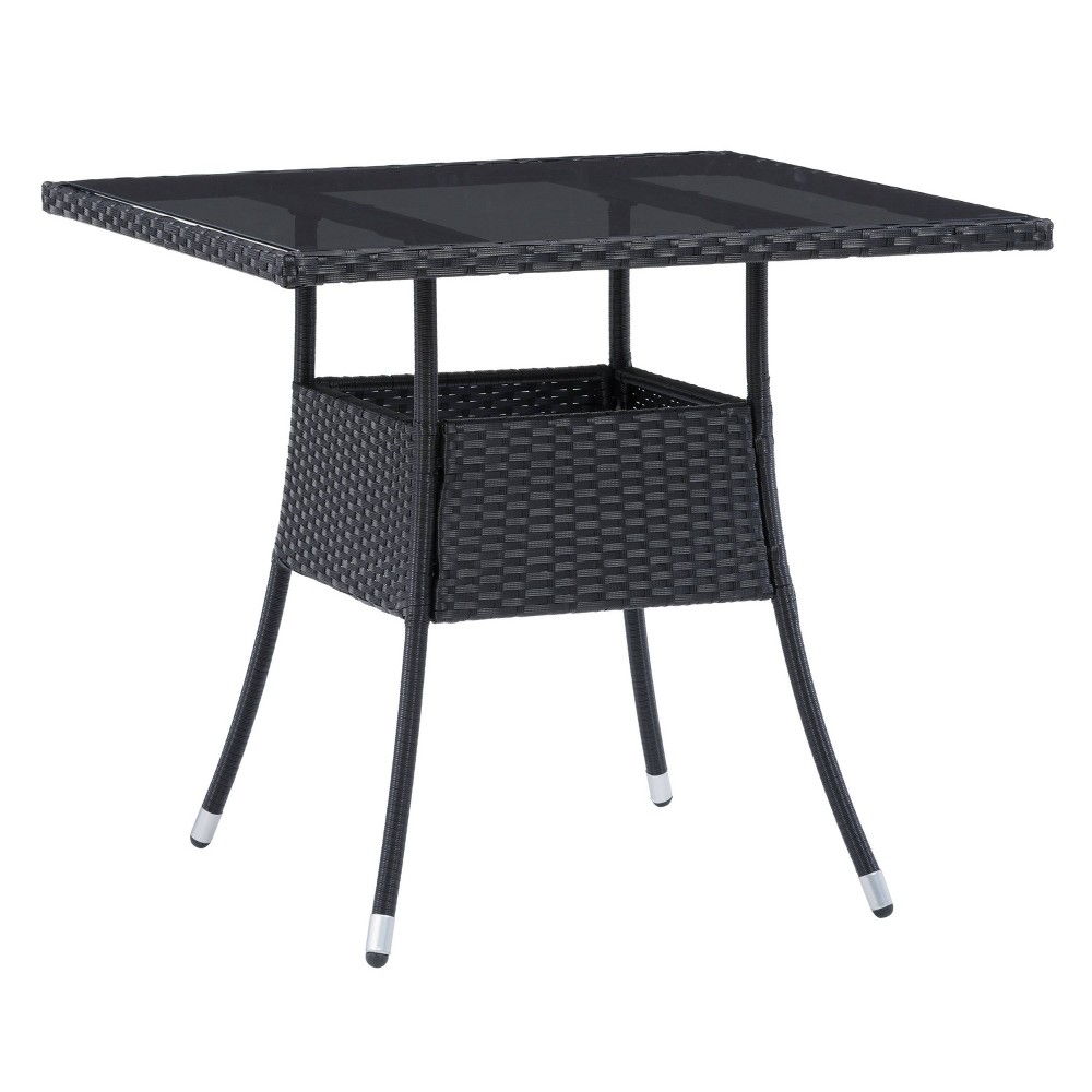 Photos - Garden Furniture CorLiving Parksville Square Patio Dining Table - Black  
