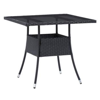 Parksville Square Patio Dining Table - Black - CorLiving