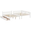 NicBex Full over Full Bunk Bed Wooden Bed Frame with 2 Drawers, Ladder and Full Length Guardrail, Space Saving, No Box Spring Required - 4 of 4