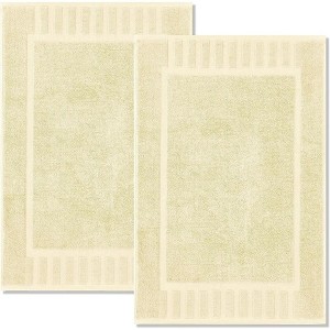White Classic Cotton Bath Mat Floor Towel [Not a Rug] 2-Pack - 22x34" - 1 of 4