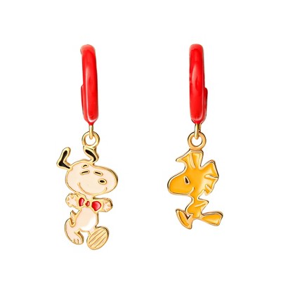 Peanuts Womens Gold Plated Sterling Silver And Enamel Woodstock And ...
