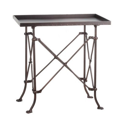 Storied Home Metal Table with Bronze Finish Brown: Rustic Rectangle, No Assembly, Open Shelf