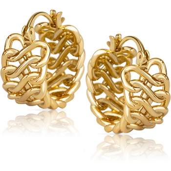 Benevolence LA 14k Gold Braided Huggie Hoop Earrings for Women