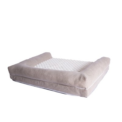 Medium Ivory and Beige Memory Foam Orthopedic Pet Bed