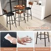 HTUTWOO 3-Piece Bar Table Set for 2, Counter Height Table and Chairs Set, Small 2-Tier Round Dining Table & PU Upholstered Stools for Kitchen - 3 of 4