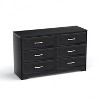 TIRAMISUBEST Black 6-Drawer Dresser - Modern Wooden Chest of Drawers for Bedroom Storage with Sleek Accent Design - 2 of 4