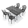 5-Piece 58.27'' L Rectangular Cast Aluminum Outdoor Dining Set with Umbrella Hole and Beige Cushions - 2 of 4