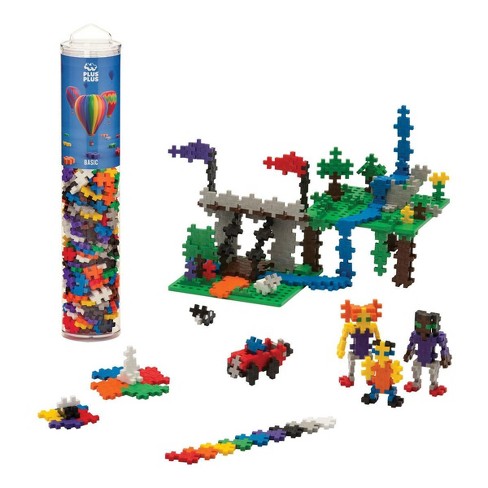 Plus-Plus 240 Piece Basic Color Tube Set & Baseplate Duo - Building STEM Toy