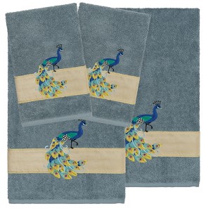 Linum Home Textiles 100% Turkish Cotton PENELOPE Embellished Towel Set - 1 of 4