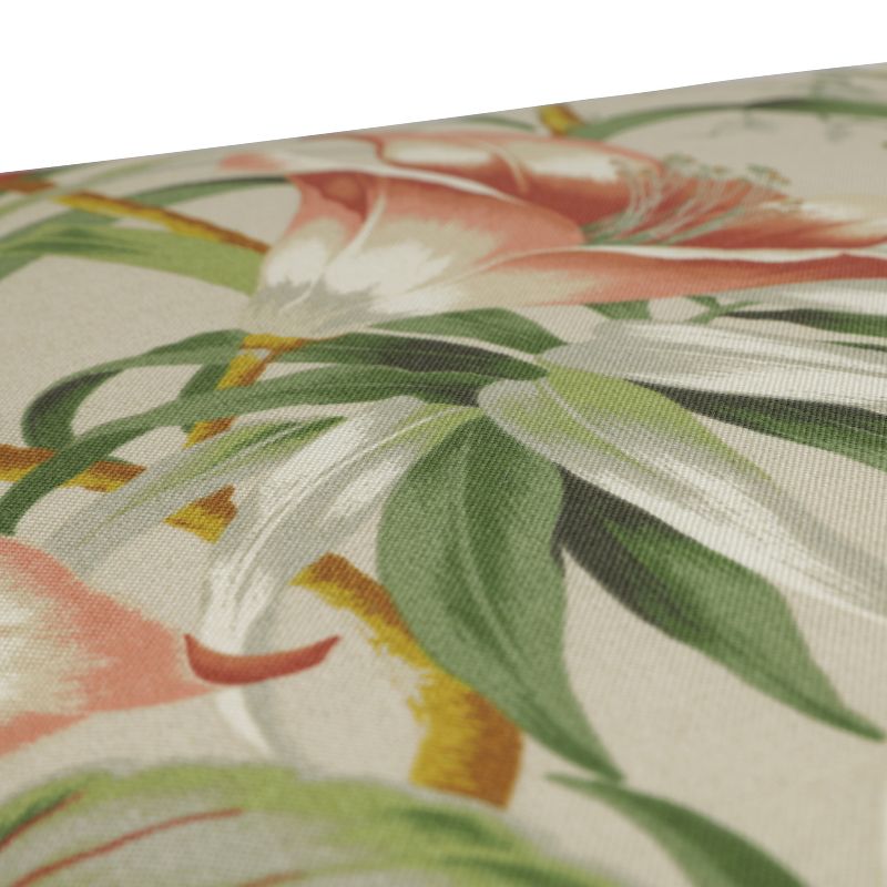 Botanical Glow Tiger Lily Outdoor Bench Cushion Tan - Pillow Perfect, 4 of 6