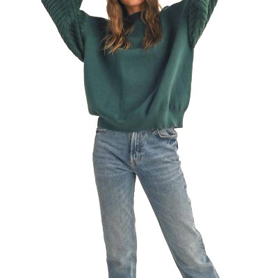 Women's Cable Sleeve Sweatshirt - &merci