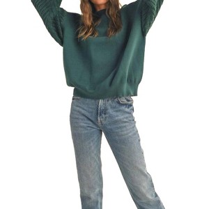 Women's Cable Sleeve Sweatshirt - &merci - 1 of 4